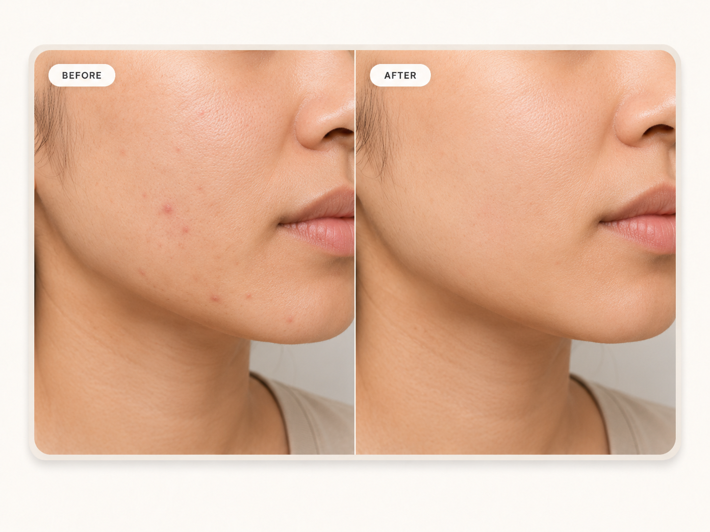 Customer result image after personalised treatment